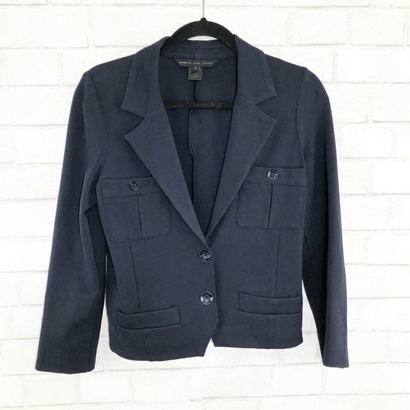 Marc by Marc Jacobs Navy Blue Cropped Blazer Women's Size Small - Picture 1 of 9